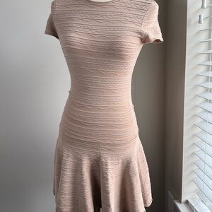 Torn by Ronny Kobo Textured Knit Fit & Flare Dress Size S Blush